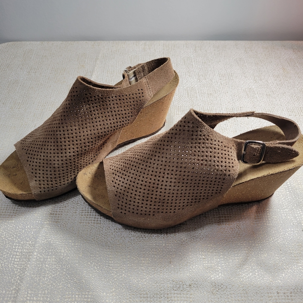 Marina Luna Dark Taupe Slingback Sandal, Size 10